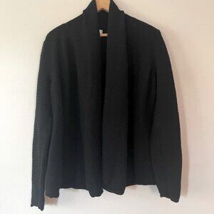 Van Heusen Black Open Front Cardigan Sweater Size Medium bin 2Q